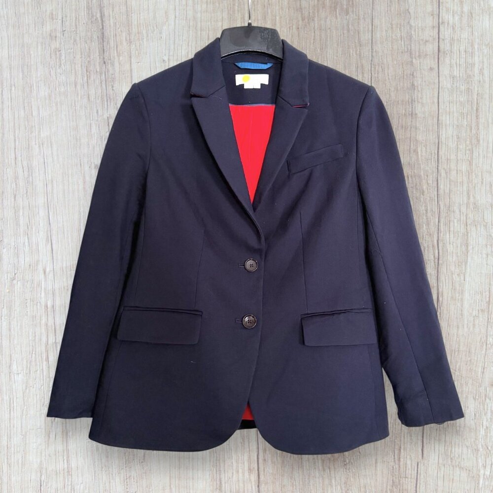 Boden Richmond Navy Red Lined Blazer One Button Preppy Academia Career Size 10r